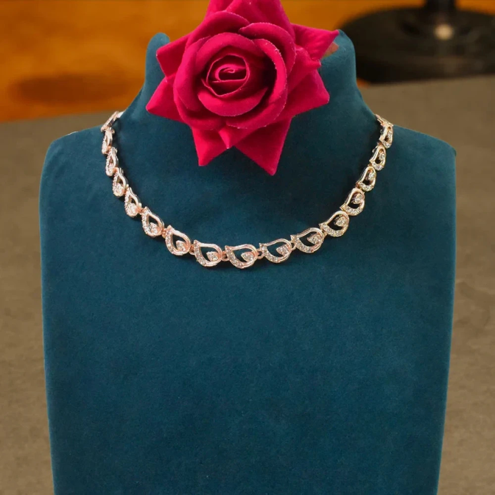 JEESZA Sparkling Crystal Necklace Set for Special Occasions