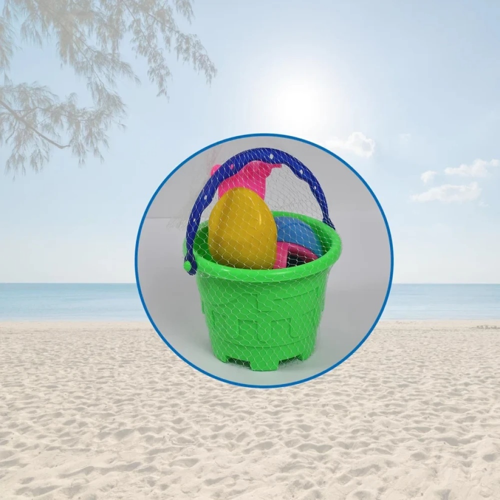 JEEZSA Beach Sand Castle Toy Set for Kids - 6 Pcs Summer Play