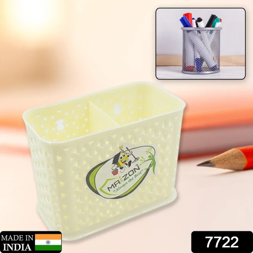 JEEZSA multipurpose Holder for Desk, Plastic Pen Pots Desk Organizers Pots Holder Stationary Supplies for Office, Home, School Non-slip Silicone Bottom