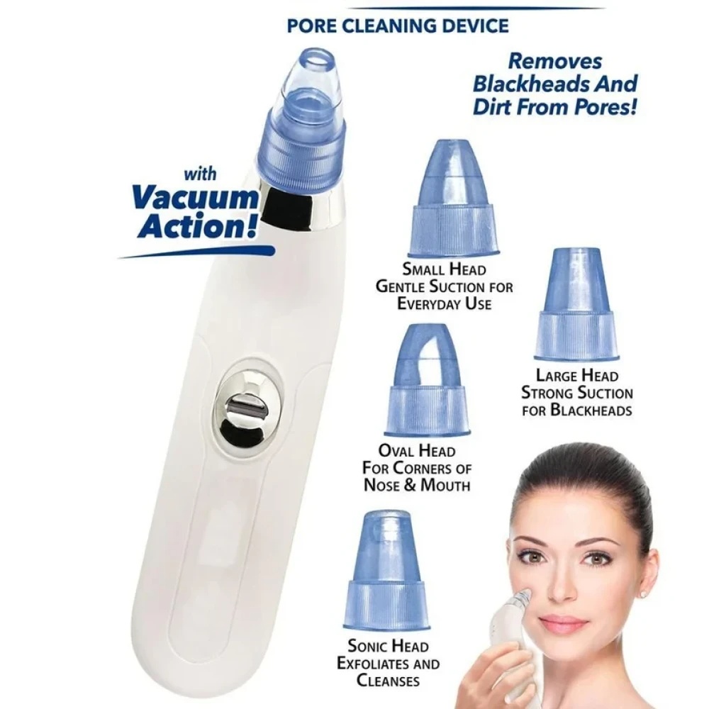 JEEZSA 4 In 1 Blackhead Whitehead Extractor Remover Device Acne Pimple Pore Cleaner (Vacuum Suction Tool)