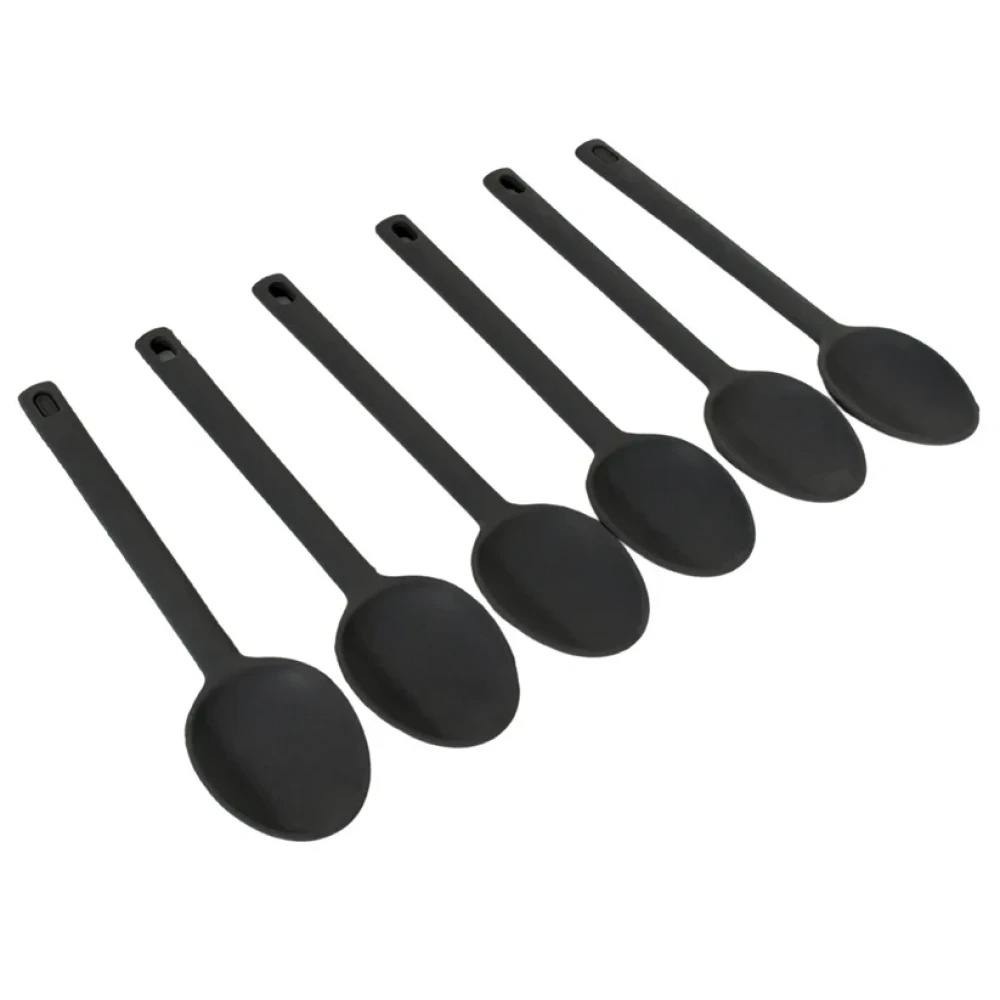 JEEZSA Multipurpose Silicone Spoon, Silicone Basting Spoon Non-Stick Kitchen Utensils Household Heat-Resistant Non Stick Spoons Kitchen Cookware Items For Cooking and Baking (6 Pcs Set)