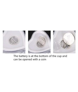 JEEZSA Heart Shape Activated Blinking Led Glass Cup