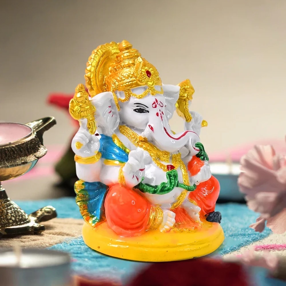 JEEZSA Lord Ganesha Idol / Ganpati Statue / Ganpatii Bappa Showpiece for Gifts (1 Pc)