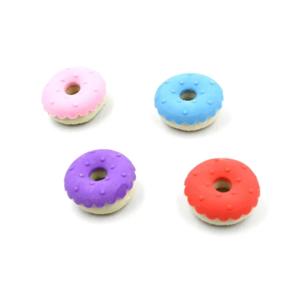 JEEZSA Donut Eraser for Girls & Boys / Eraser for School B'Day Return Gift Party Doughnut Lollipop Ice Cream Theme Shape Erasers Pencils Set for Kids Educational Stationary kit, School Supplies (1 Set 4 Pc)