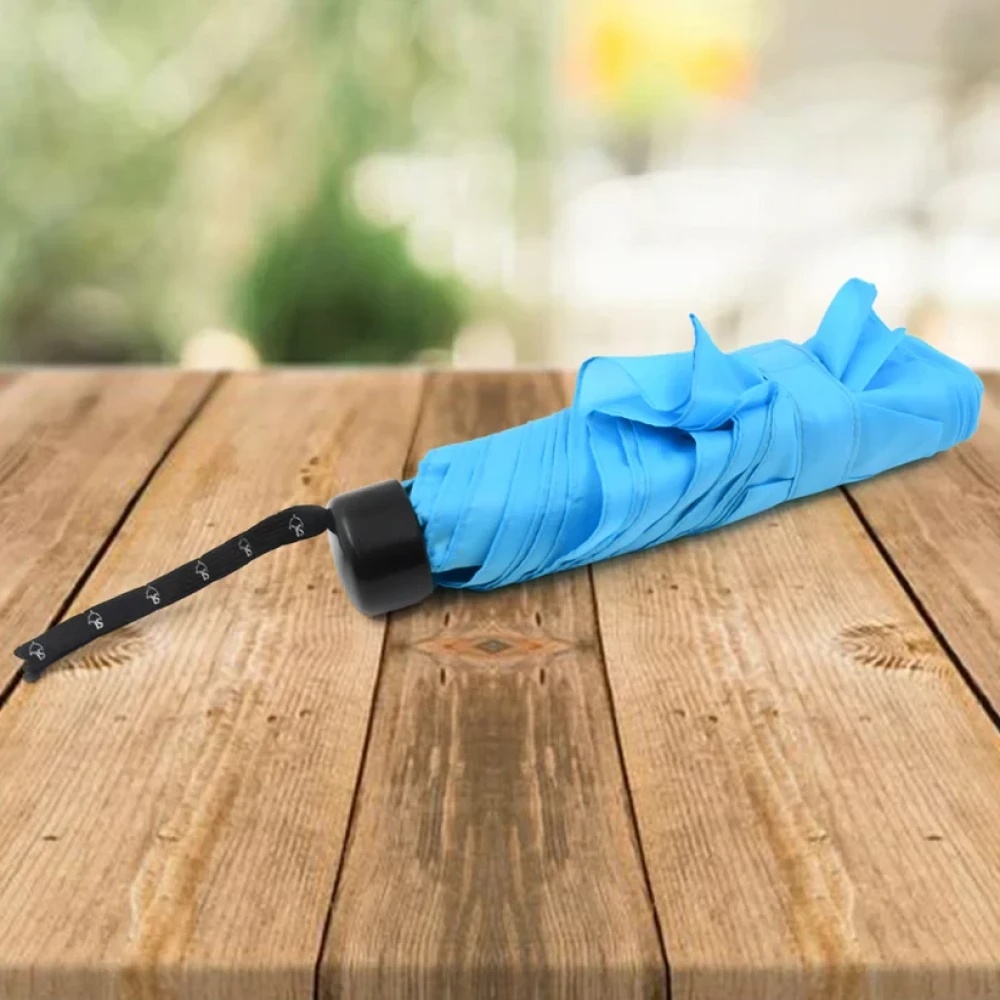 JEEZSA 3-Fold Umbrella Summer Sun and Rain Protection Foldable Cute Umbrella