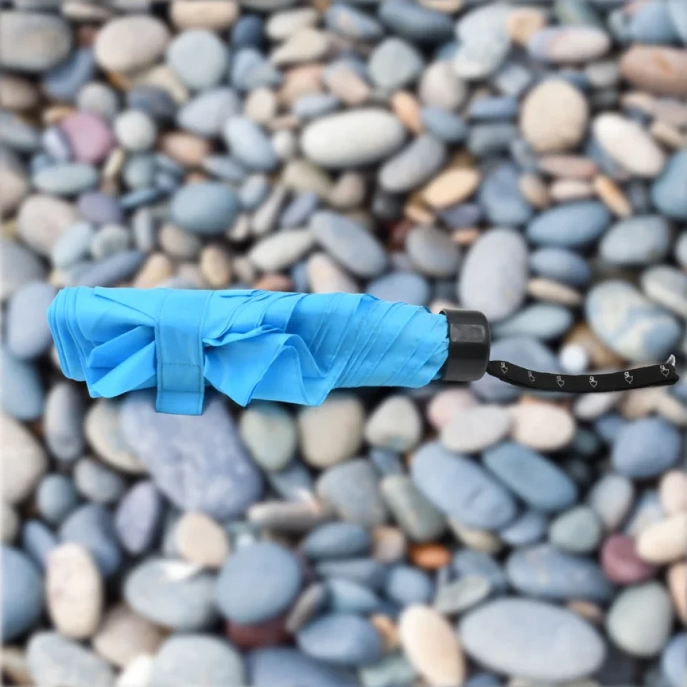 JEEZSA 3-Fold Umbrella Summer Sun and Rain Protection Foldable Cute Umbrella